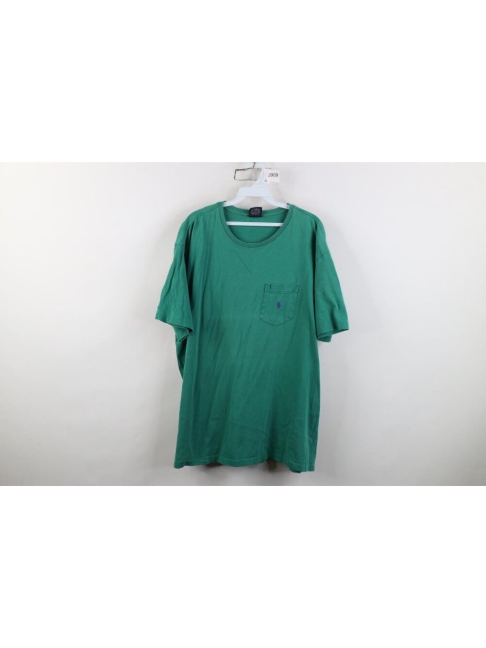 Vintage 90s Ralph Lauren Mens Size XL Distressed Cotton Pocket T-Shirt Green